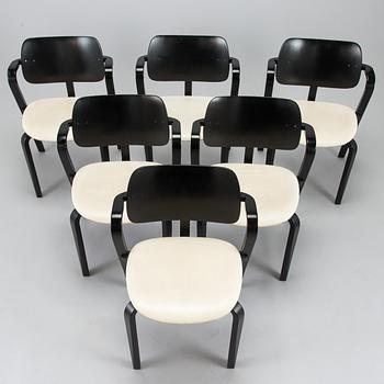 Ilmari Tapiovaara, a set of six 1960s 'Aslak' armchairs for Asko, Finland.