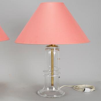 HANNE DREUTLER, bordslampor, ett par, glas, Ateljé Lyktan / Studio Åhus, 1986.