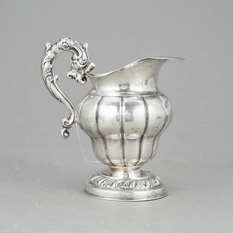 GRÄDDKANNA, silver, Anders Lundqvist, Stockholm, 1842, Vikt 309 g.