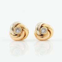 Cartier, earrings, a pair, "Trinity" 18K gold with round brilliant-cut diamonds.