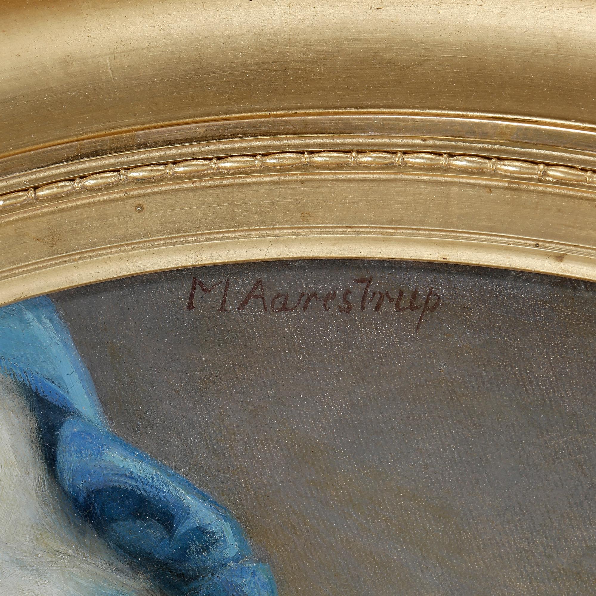 MARIE HELENE AARESTRUP, olja på duk, signerad, daterad Snogeholm 1869.