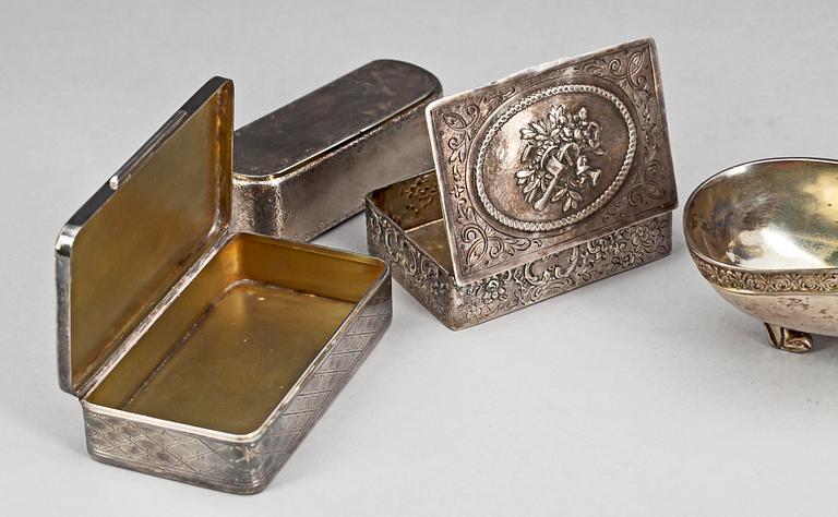 PARTI SILVER, 4 delar, bla Sverige, 1900-tal. Totalvikt ca 692 g.