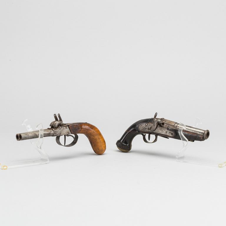 A PERCUSSION PISTOLS, 19th century.