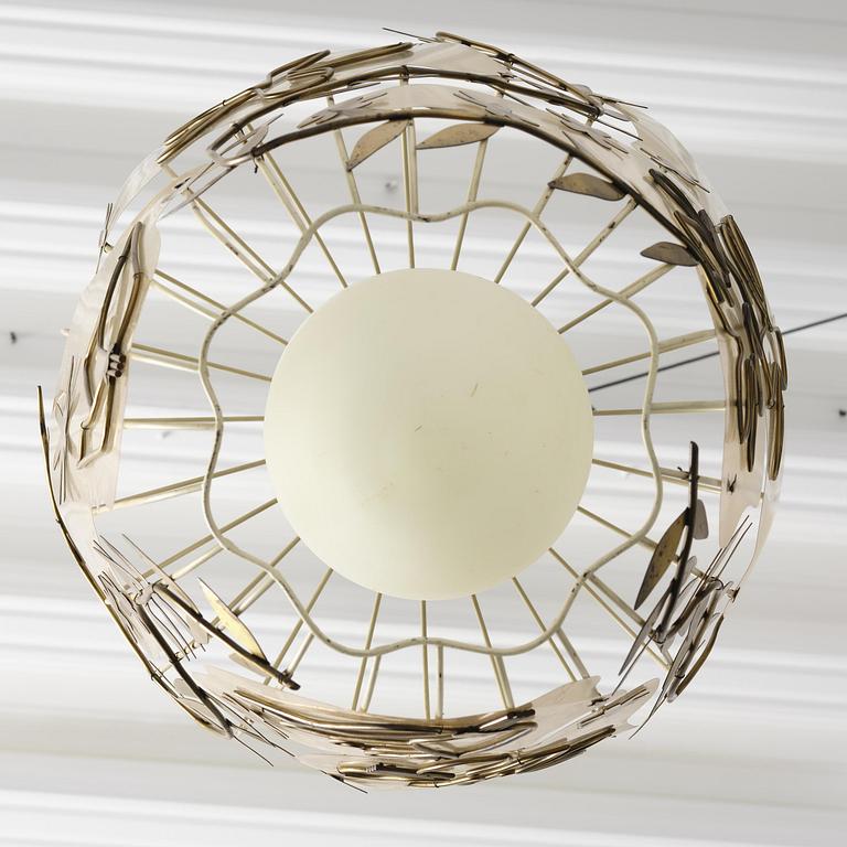 Hans Bergström, a rare ceiling lamp model "5A", ateljé Lyktan, Åhus, 1940s.