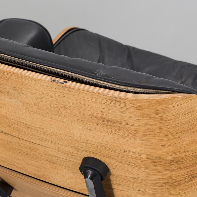 A armchair and footstool, "Lounge Chair", Charles & Ray Eames, USA, Herman Miller, 1970s,