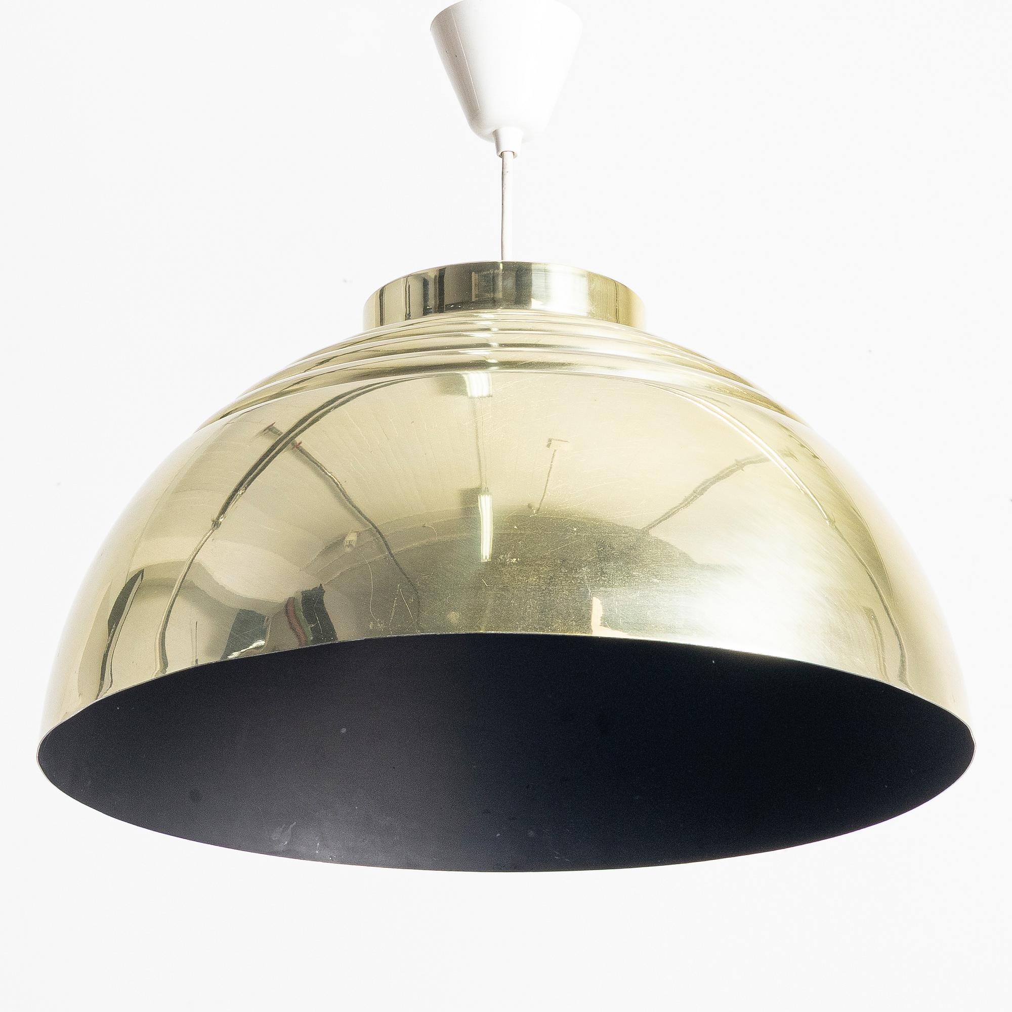 Hans-Agne Jakobsson, A brass ceiling lamp, Hans-Agne Jakobsson AB Markaryd, Sweden, later part of the 20th century.