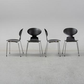Four 'Ant' chairs by Arne Jacobsen for Fritz Hansen, dated  1973.