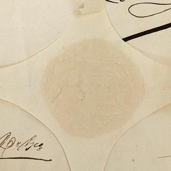 Kungligt brev, signerat Carl XIV Johan, 1831.