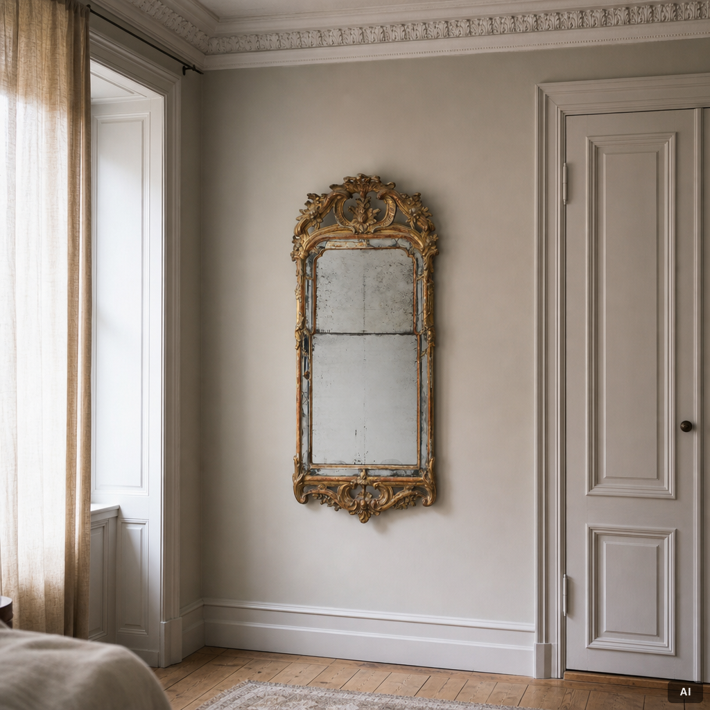 A Swedish Rococo mirror, second half of the 18th century.