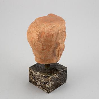 JOHN LUNDQVIST, sculpture. Signed. Terracotta, total height 19 cm.