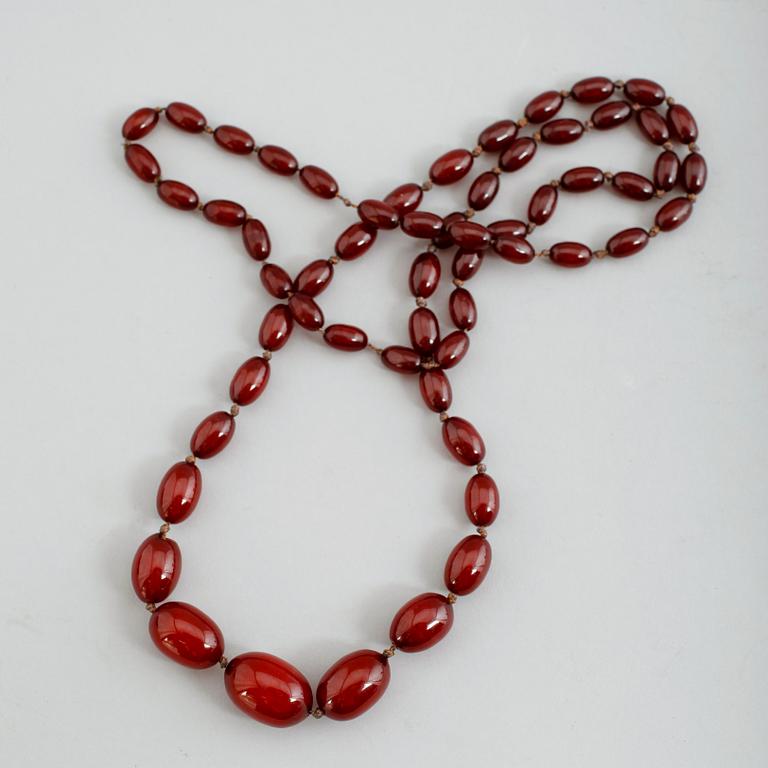 COLLIER, bärnsten, 1900-talets första hälft.