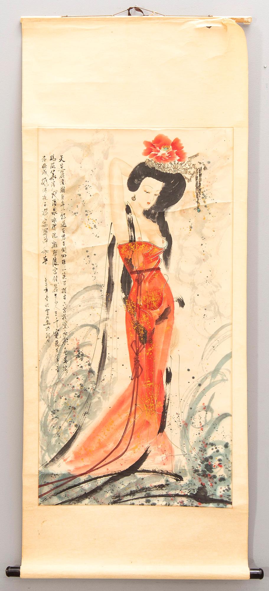 Rullmålning, Kina oidentifierad konstnär, 1900-tal.