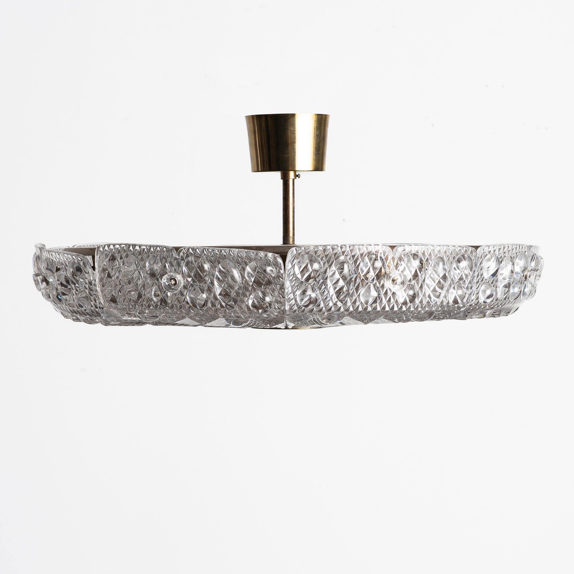 Carl Fagerlund, a ceiling lamp, Orrefors, second half of the 20th century.
