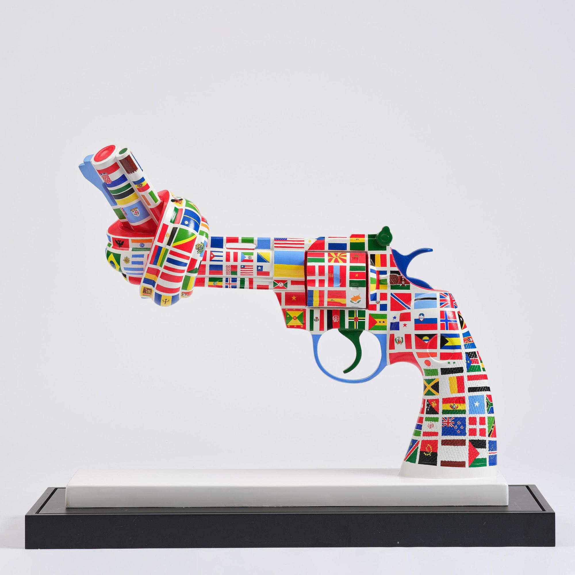 Carl Fredrik Reuterswärd, "One World for Non-Violence".