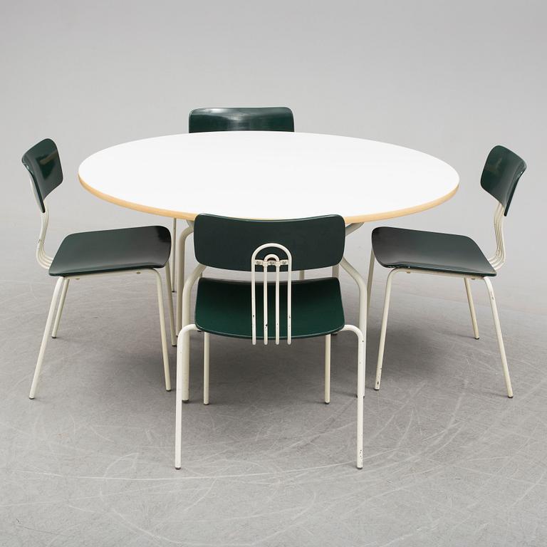 a dining table with four chairs by Sigurd Persson, latter part of 20th century.