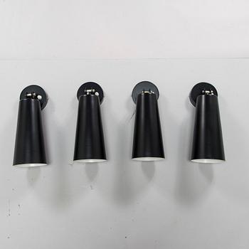 Lisa Johansson-Pape, four 1960s wall lights, model 13-007, Stockmann Orno.