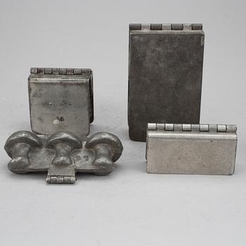 PARTI MARSIPAN- CHOKLADFORMAR, 10 st, tenn, 1900-tal.