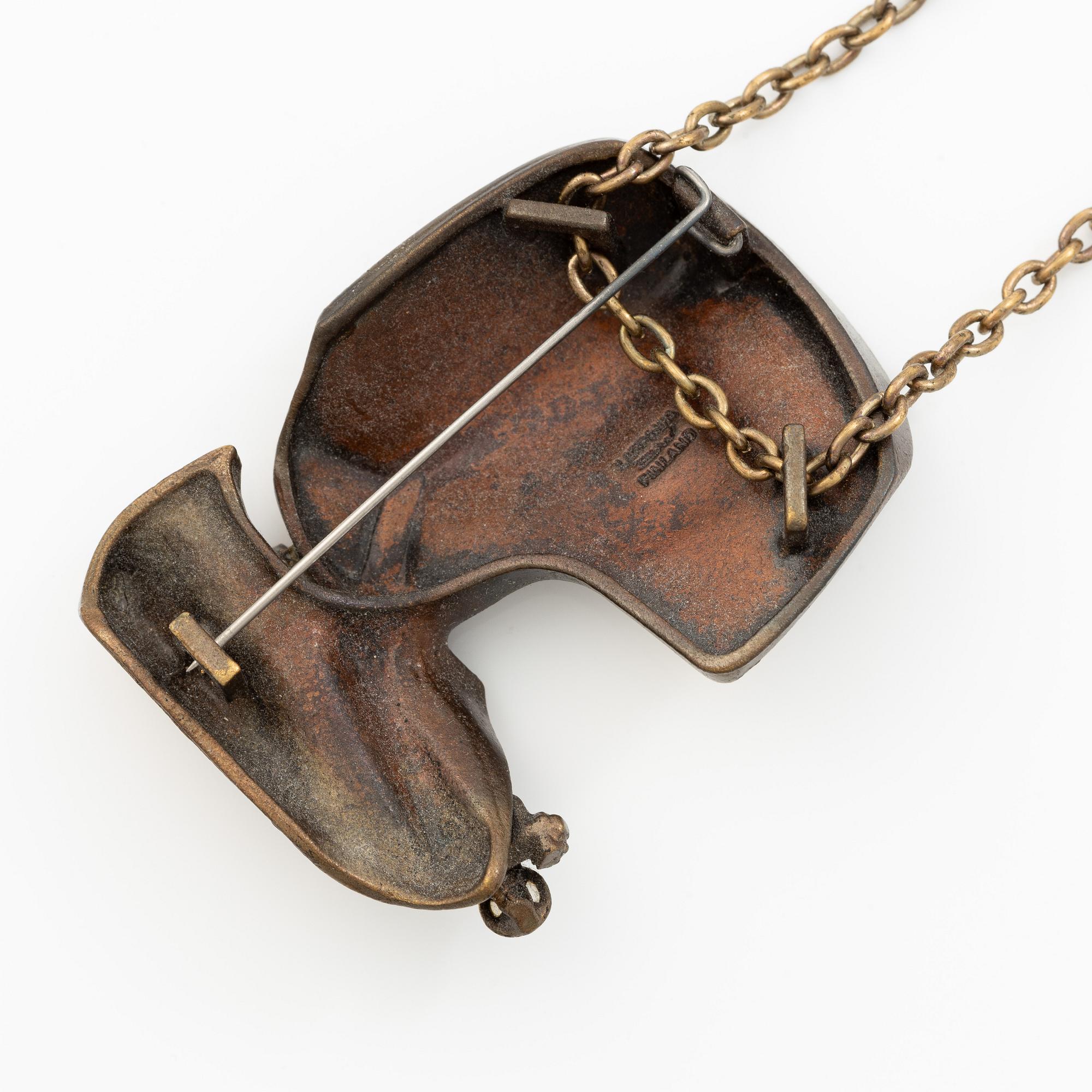 Björn Weckström, Pendant/brooch, bronze, "International Arms Inc.", Lapponia, Finland.