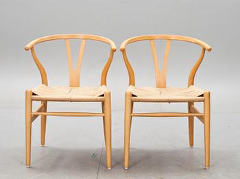 STOLAR, 6 st. Hans J Wegner, "Y-stolen", Carl Hansen & Son, Danmark. 1900-talets andra hälft.