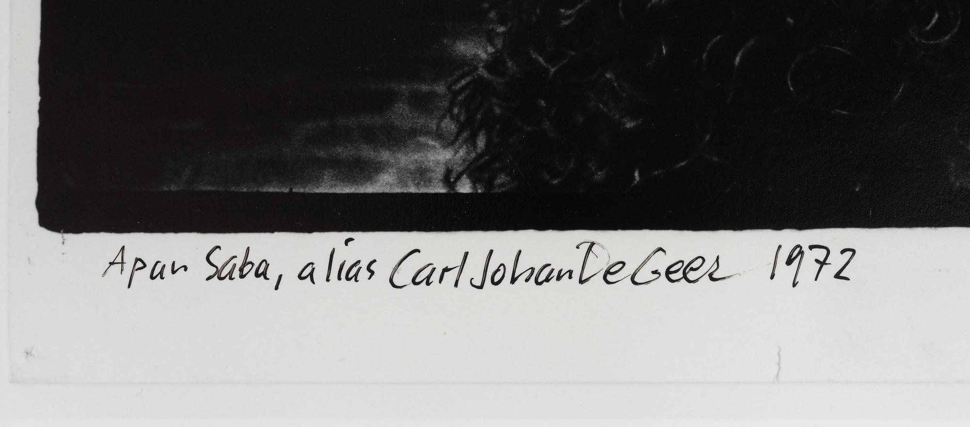 Carl Johan De Geer,  "Apan Saba, alias Carl Johan De Geer, 1972".