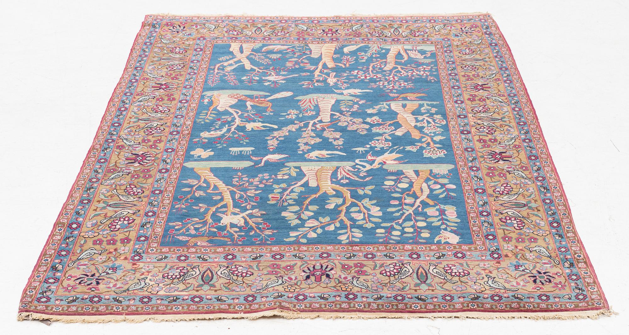 Rug, likely Tehran, approximately 227 x 133 cm.