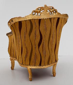 FÅTÖLJ, rokokostil, sent 1900-tal.