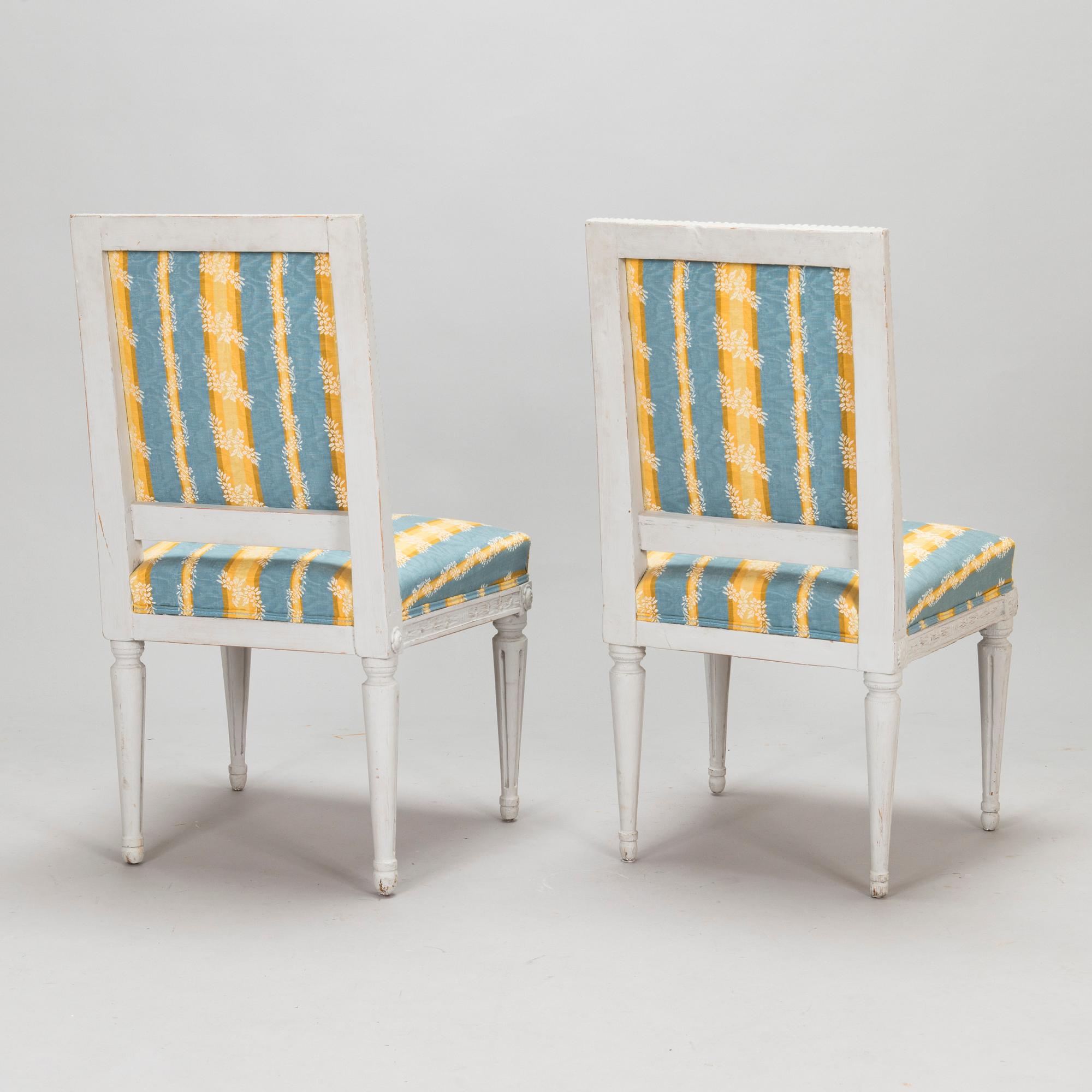 Two early 19th century late Gustavian chairs.