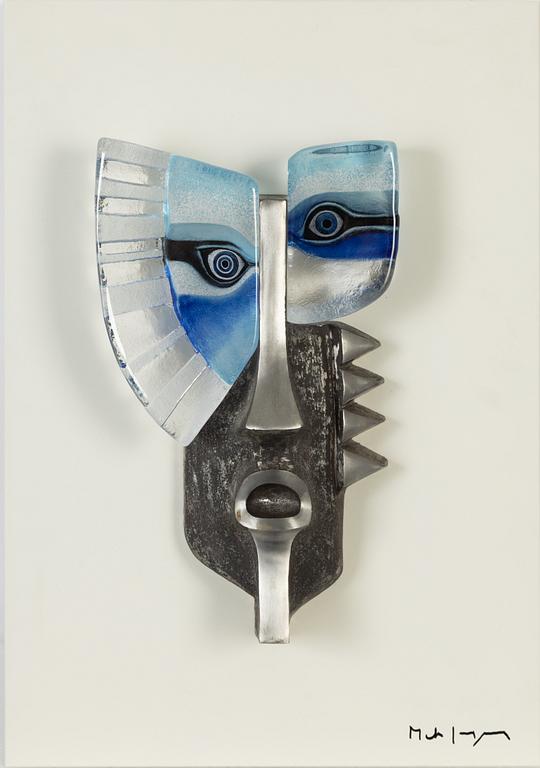Mats Jonasson, a glass and metal sculpture, Målerås, signed, numbered 7/99, dated 2005.