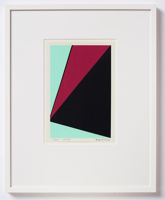 Olle Baertling, silkscreen in colours, 1953-68, signed 3/300.