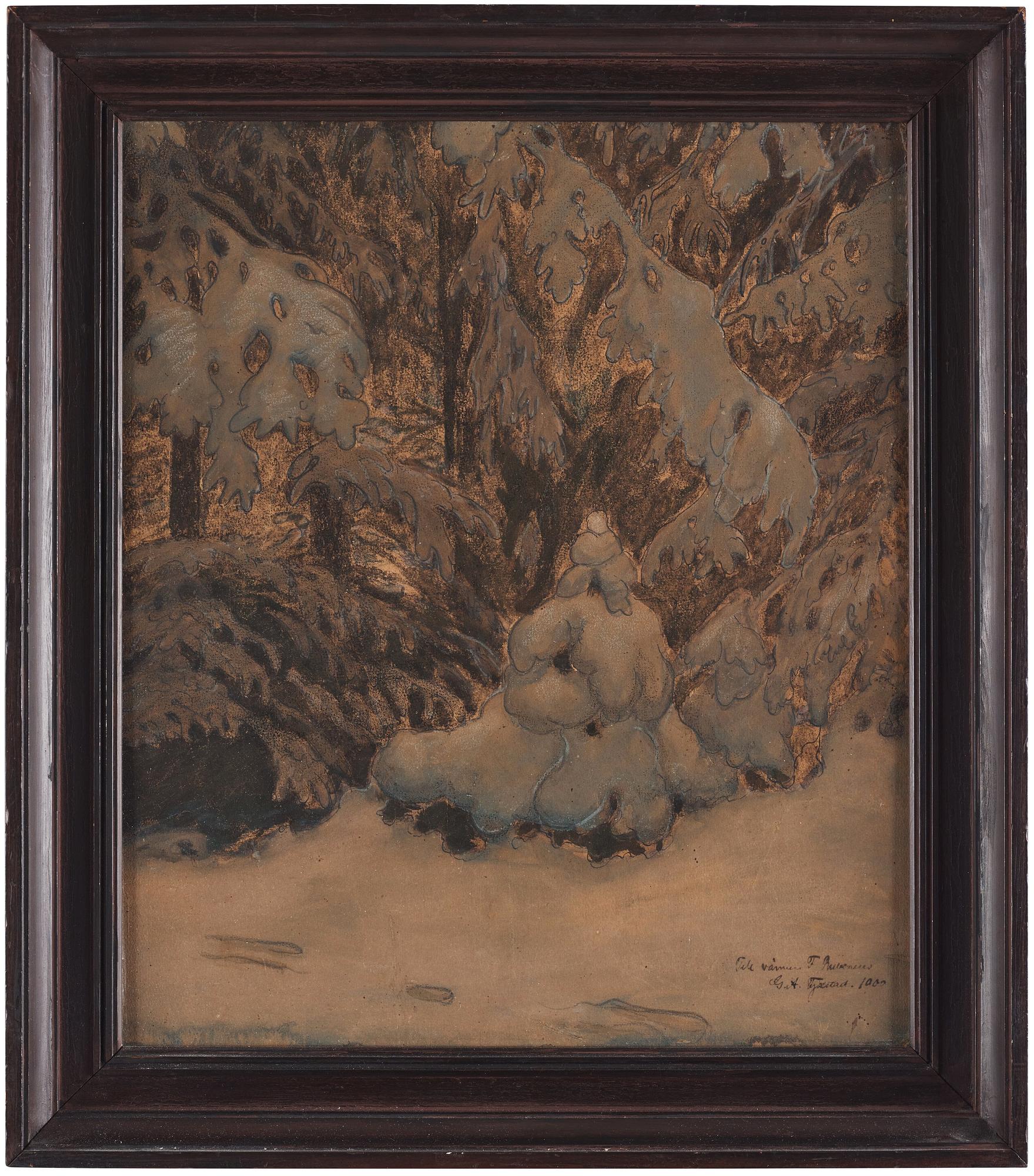 Gustaf Fjaestad, Snowy landscape.