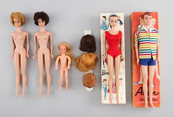 BARBIEDOCKOR, 4 st, Mattel, 1960-tal.