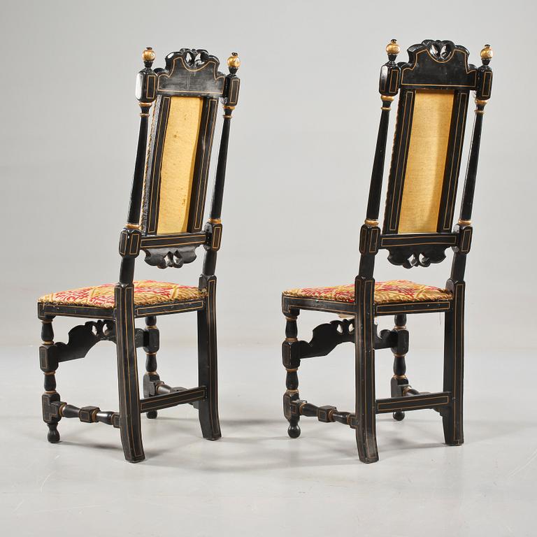 STOLAR, ett par, barock, 1700-talets första hälft.