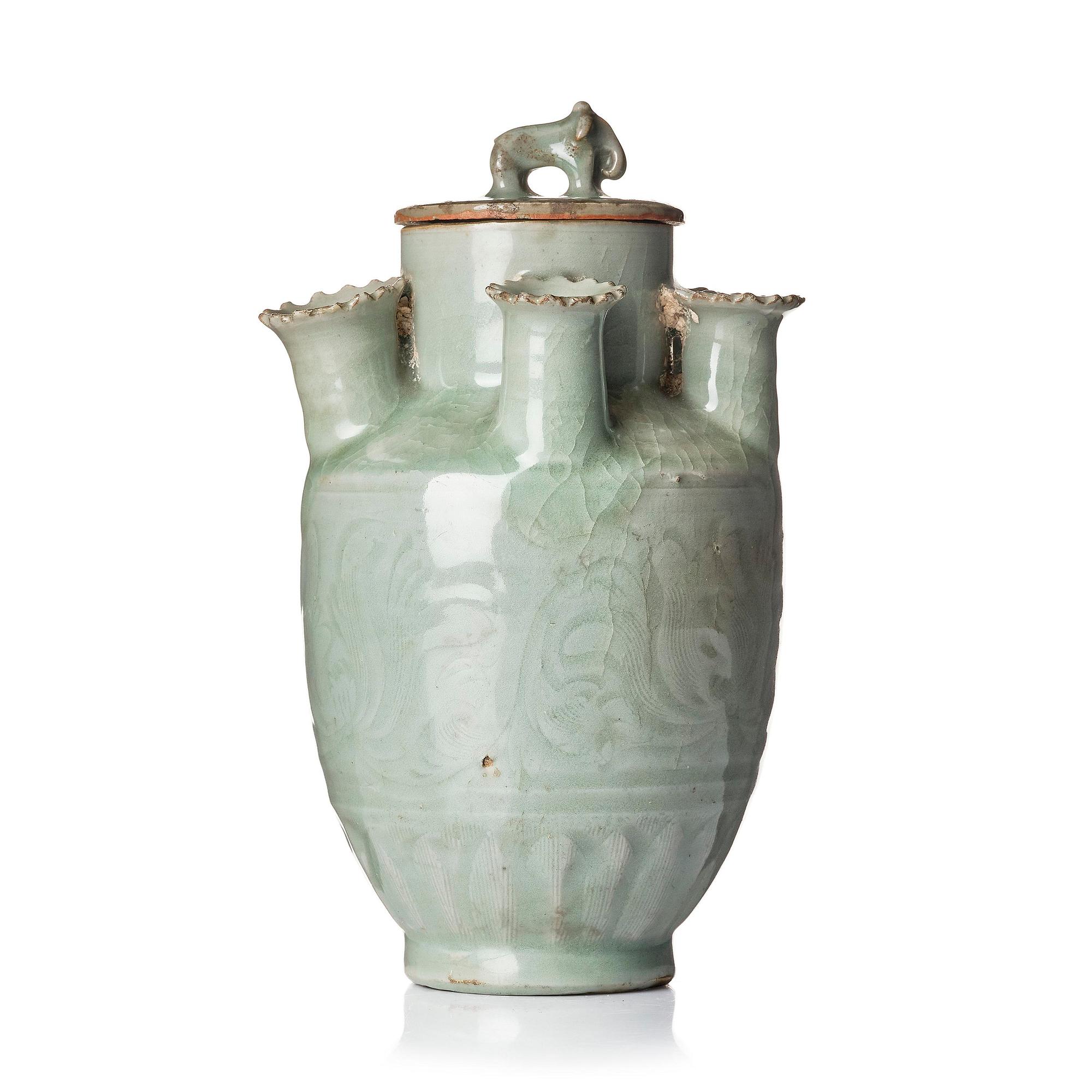 Vas med lock, keramik. Songdynasty (960-1279).