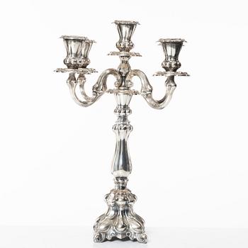 A silver candelabrum, marks of Kultakeskus Oy, Hämeenlinna, Finland 1965.