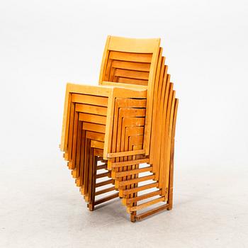 Sven Markelius, chairs, 8 pieces, "Orkesterstolen", mid/second half of the 20th century.
