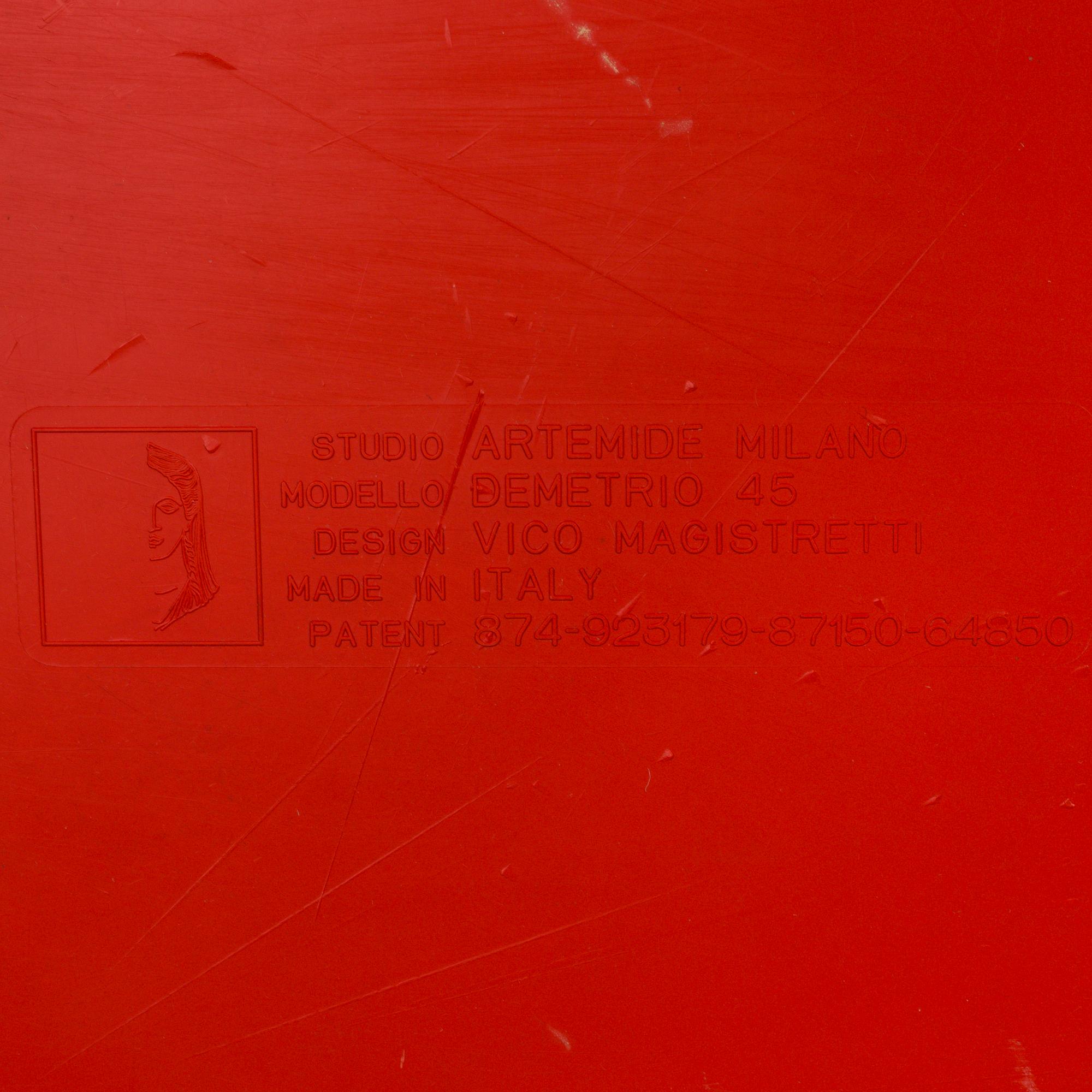 VICO MAGISTRETTI, bord, 4 stycken, "Demetrio 45", Artemide, Milano, Italien, 1900-talets senare del.