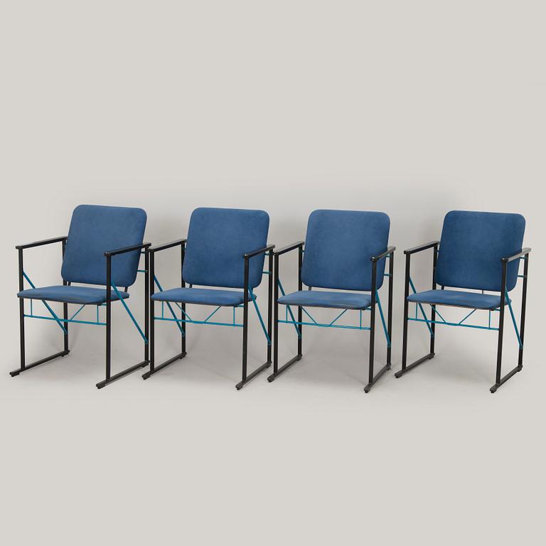 Yrjö Kukkapuro, nojatuoleja, 4 kpl, malli A-502, Avarte, 1900-luvun loppu.