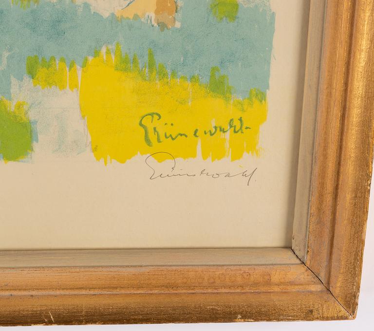 Isaac Grünewald, lithograph in colours, signed 191/200.