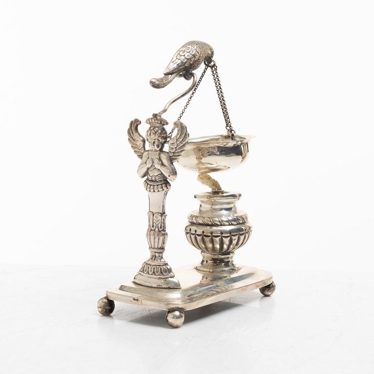 Empire, Perfume burner, silver, Johan Daniel Blomsterwall, Gothenburg 1836.