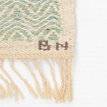 Barbro Nilsson, A carpet, "Grön Rosengång", flat weave, ca 110 x 76,5 cm, signed AB MMF BN.