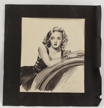 MAX GOLDSTEIN (MAGO) dräktskisser, kostymteckningar, blyertsskisser, fotografier, ca 40 st, vissa daterade o signerade.