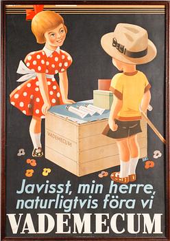 REKLAMAFFISCH, litografiskt tryck, "Vademecum", 1935.