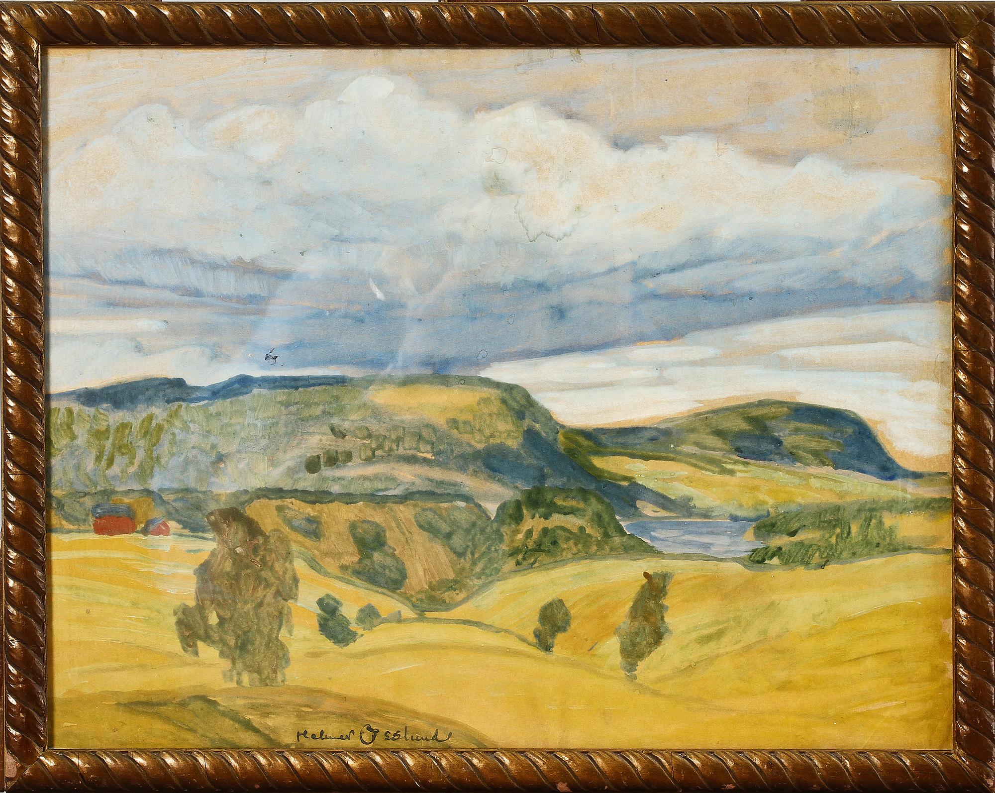 HELMER OSSLUND, akvarell, sign.