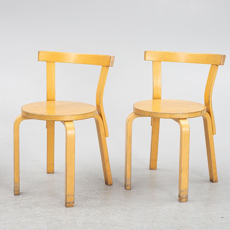 Alvar Aalto, chairs, 6 pcs, model 69, Artek, Finland, second half of the 20th century.