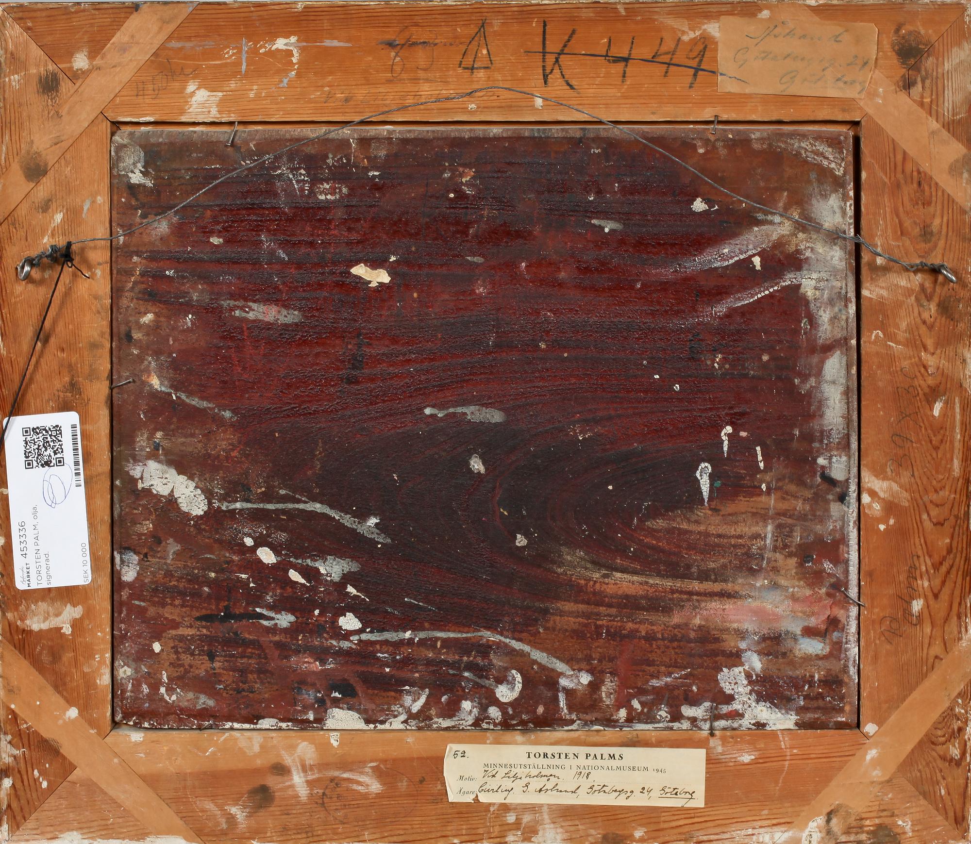 TORSTEN PALM, olja på pannå, signerad och daterad 18.