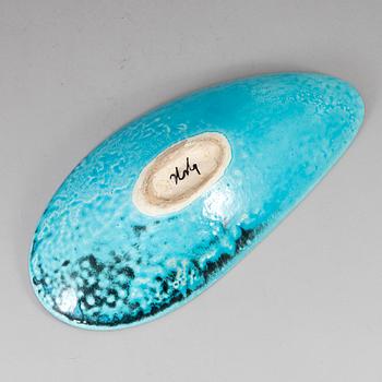 HANS HEDBERG, a faience dish, Biot, France, signed Hhg.