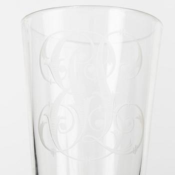 A group of eight Freemason's glasses, 20th Century.