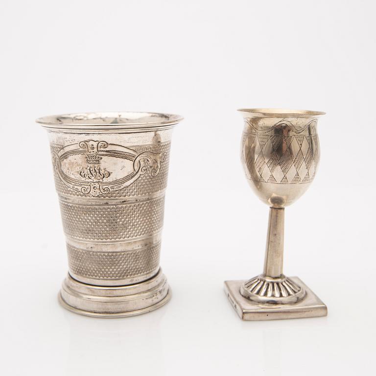Parti silver, 8 delar, bla Sverige, 1800-tal.