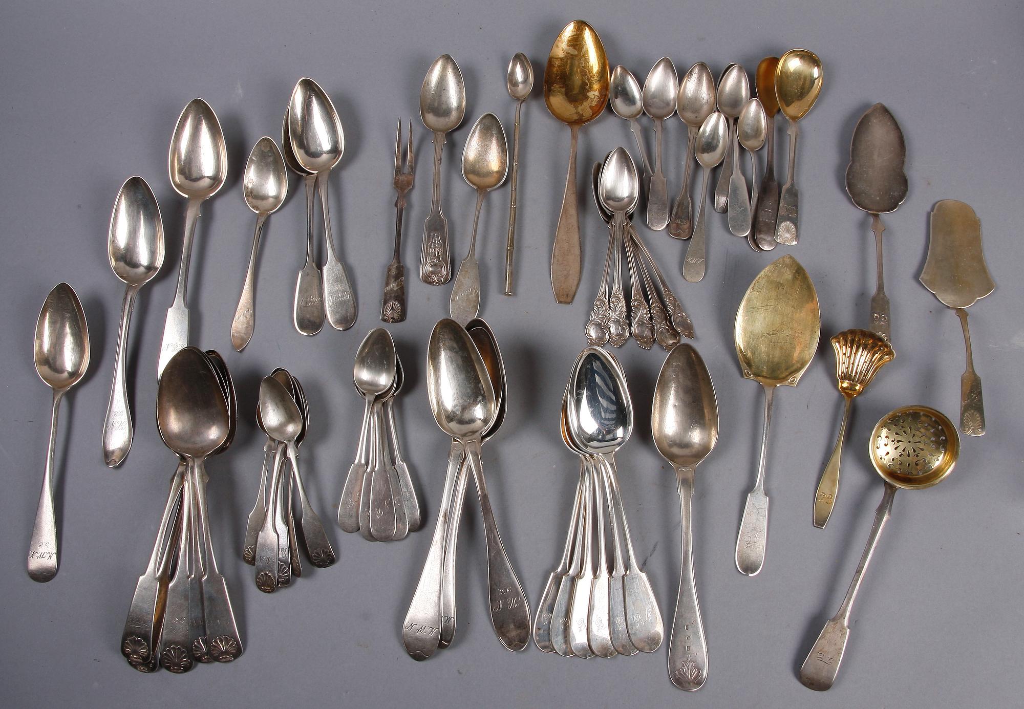 PARTI SILVERBESTICK, 56 st, Finland, 1900-tal. Tot vikt 1800 gram.