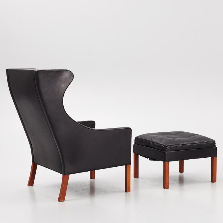 Børge Mogensen, a model 2204 armchair with ottoman, Fredericia Stolefabrik, Denmark.